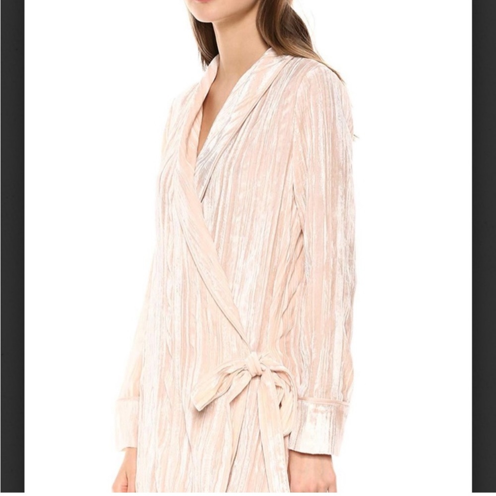 BCBG MAXAZRIA ALMOND PINK VELVET TIE DRESS
